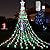 WBao Outdoor Christmas Decorations with 12" Star Topper, 344 LED 11.9ft Waterfall Christmas Lights, Remote Control 8 Modes, 3 Timers, UL Listed Waterproof for Tree Roof Porch Decor, Red Green White