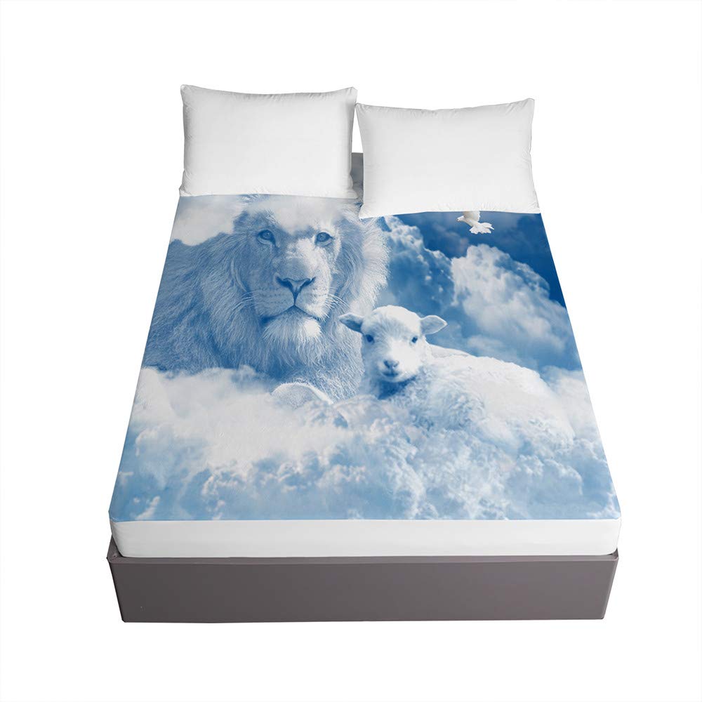 Housse de matelas 90x200 respirante contre la transpiration nocturne motif lion