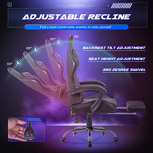 image for Homall Gaming Chair, Computer Chair with Footrest and Massage Lumbar S
