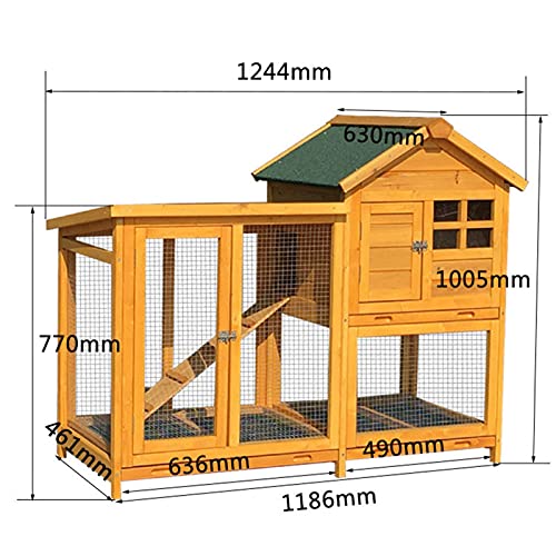 outdoor product Hühnerstall Aus Holz Im Freien, Doppellagiges Kaninchennest, Wetterfestes Tierhaus Und Geflügelstall Mit… – Bild 4