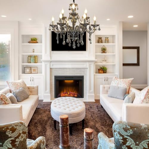 Uboxin Luxury Crystal Chandelier Smoke Gray,Double Layer K9 Crystal Chandelier Light Fixtures 9-Light Candle Style Crystal Ceiling Light Lamp for Dining Living Room Bedroom by Uboxin - Used condition - Image 7