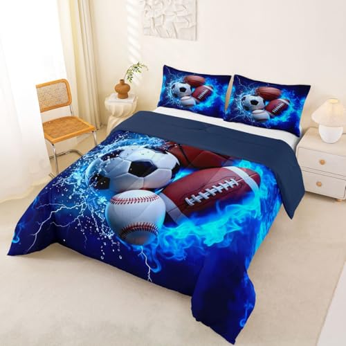 Image of Feelyou Boys Sports Comforter Set Full Size for Kids Boys Girls