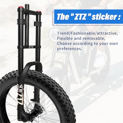 Horquilla de Suspensión de Aire para Bicicleta Fat Bike 20 Pulgadas 4.0 - Recorrido de 180mm, Separación de Cubo 135mm, Tubo Recto MTB Bloqueo Manual QR 9mm, Horquillas Delanteras Dobles para Bicicleta Fat Snow Beach E-Bike miniatura 4