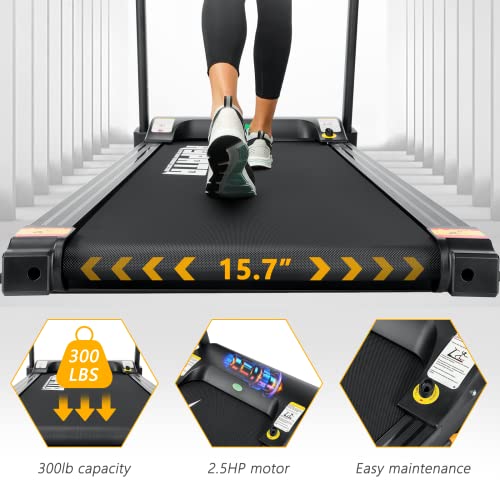 Hypata Treadmill 300 Lb Capacity,Max 2.5 Hp Folding Treadmills For Running And Walking Jogging Exercise With 12 Preset Programs, Easy Assembly For Home Use #TOP1