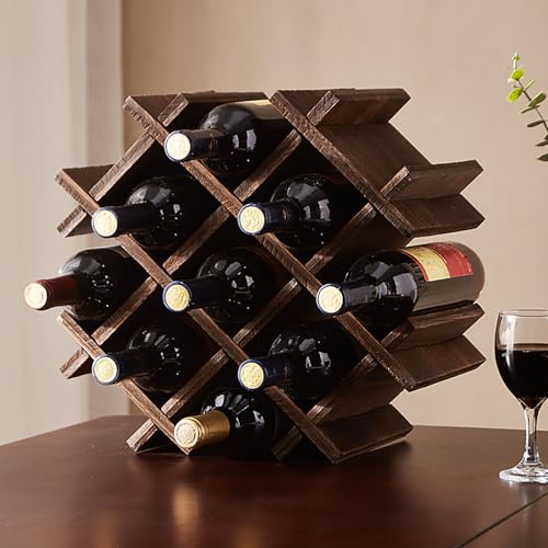 Soporte para 9 Botellas de Vino de Madera Maciza miniatura 4