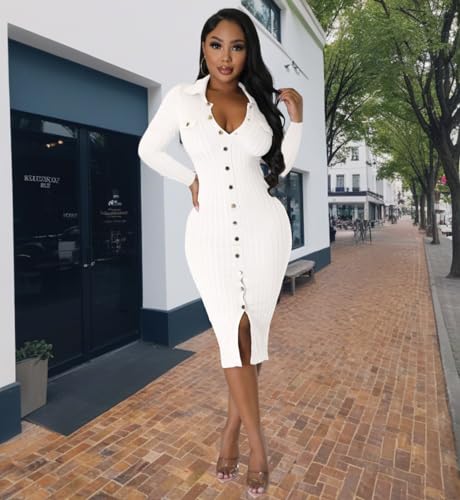 Image of Women's Fashion Sexy Elegant Comfortable Fit Vital V-Neck Knitted Short Sleeve Dress