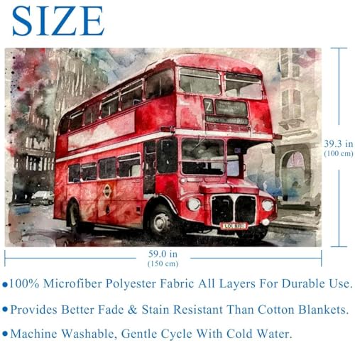 Couverture bus londonien de qualité supérieure, plaid lit doux - 6