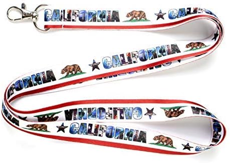 Honbeanify HPILISH RockNerdy - California Lanyard Keychain with Metal Clasp - ID Lanyard for Keys Badges USB Whistle Passport Nametag - ID Holder Keychain for Women Men Kids (White, 1 Lanyard)