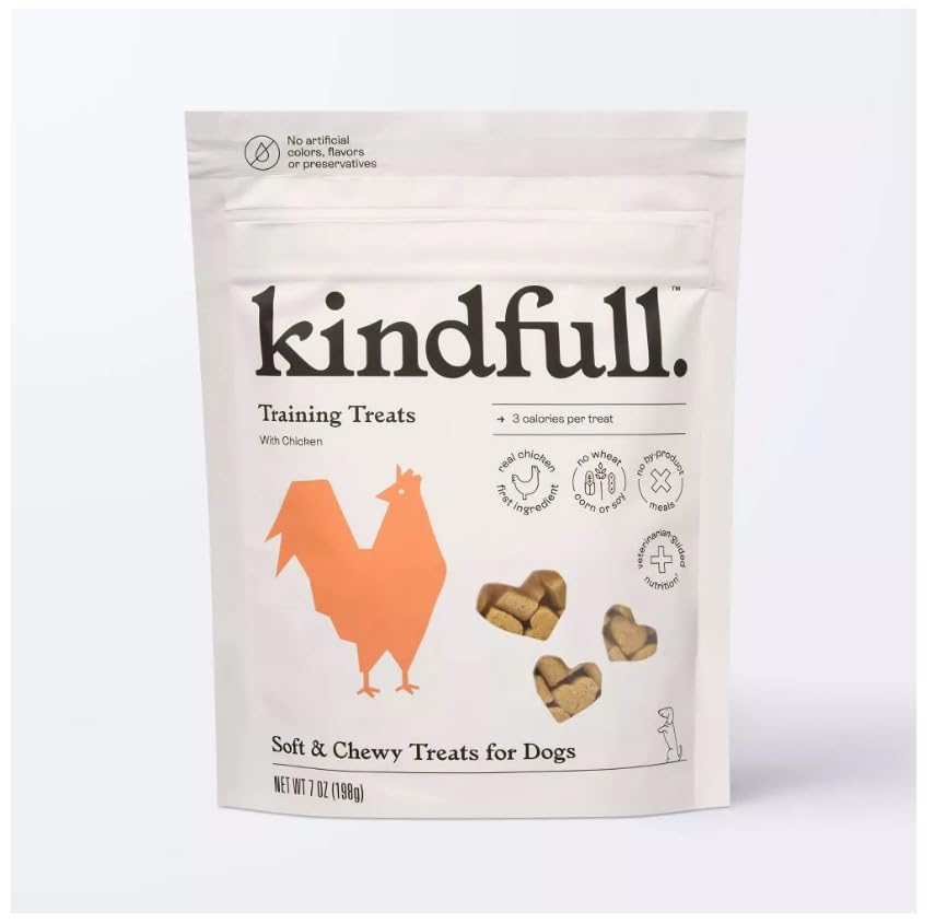 Kind~Full Chicken Training Treats for Dogs Soft & Chewy No Artificial Colors or Preservatives 3 Calories per Treat 7 oz