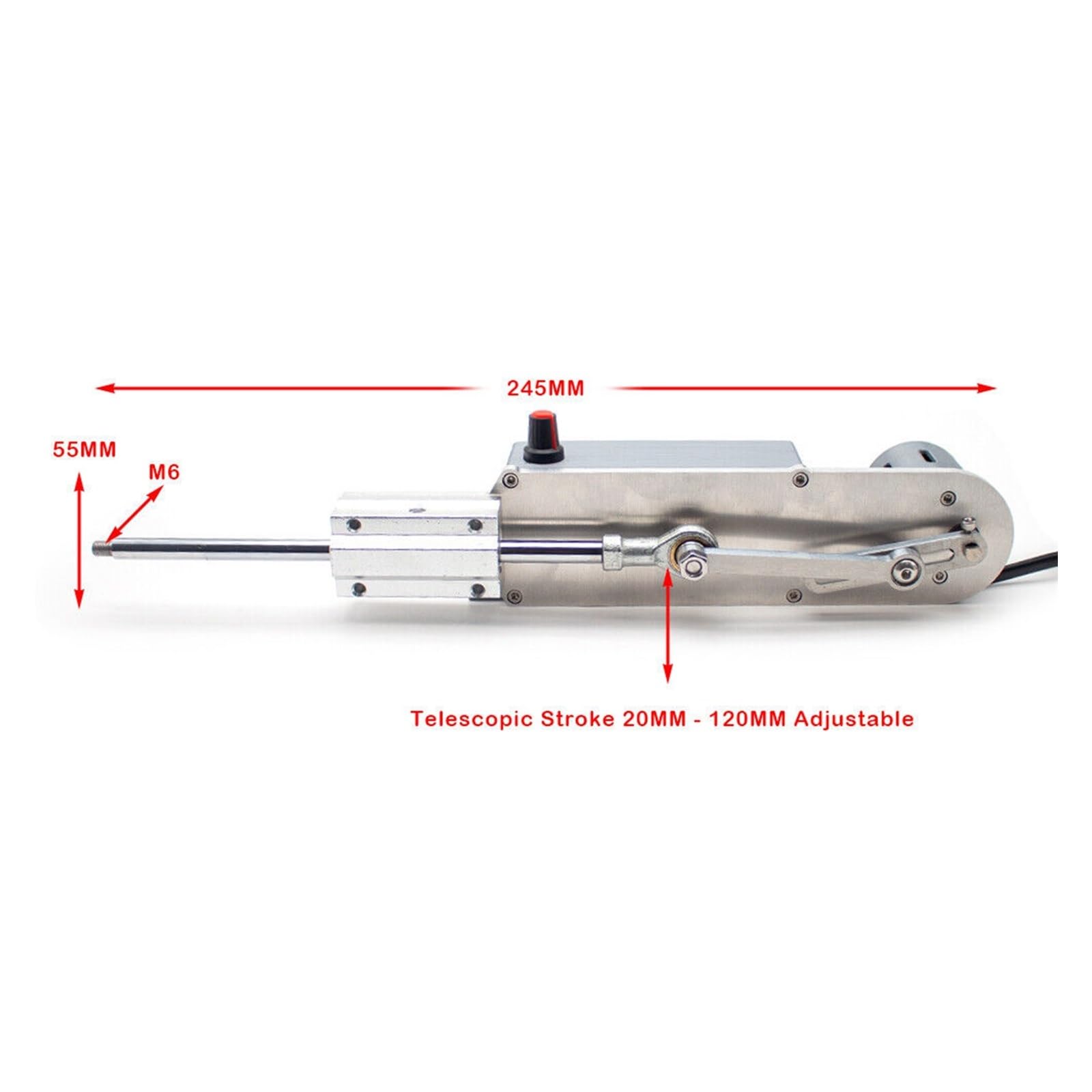 Siłownik liniowy z ruchem posuwisto-zwrotnym, silnik teleskopowy przyssawką Adapter DIY automatyczny drążek Push-Pull skok 20 MM-120 MM,Wielofunkcyjny(210RPM)