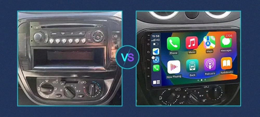 Car Navigation Car Radio per Citroen C2 C3 2001-2010 Wireless Carplay Android Auto Stereo Auto Bluetooth Ips con Pantalla Táctil con Gps, 8 Nucleo 8G+256G