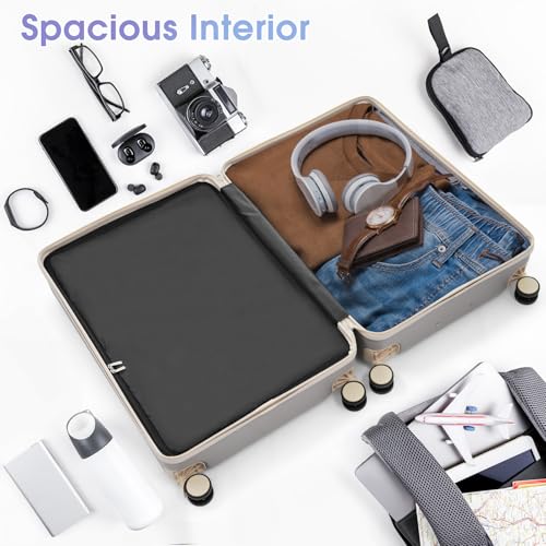 Image of Hardside Luggage Sets, Lightweight Wave Suitcase with Spinner Wheels, Purple Wavy Lines