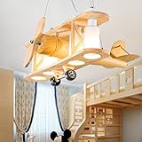  Deckenleuchten Kreativ Kinder Zimmer Deckenlampe Junge Mädchen Schlafzimmer Cartoon Licht Kindergarten Kinderzimmer Flugzeug Deckenleuchte (Farbe : Eichenfarbe)