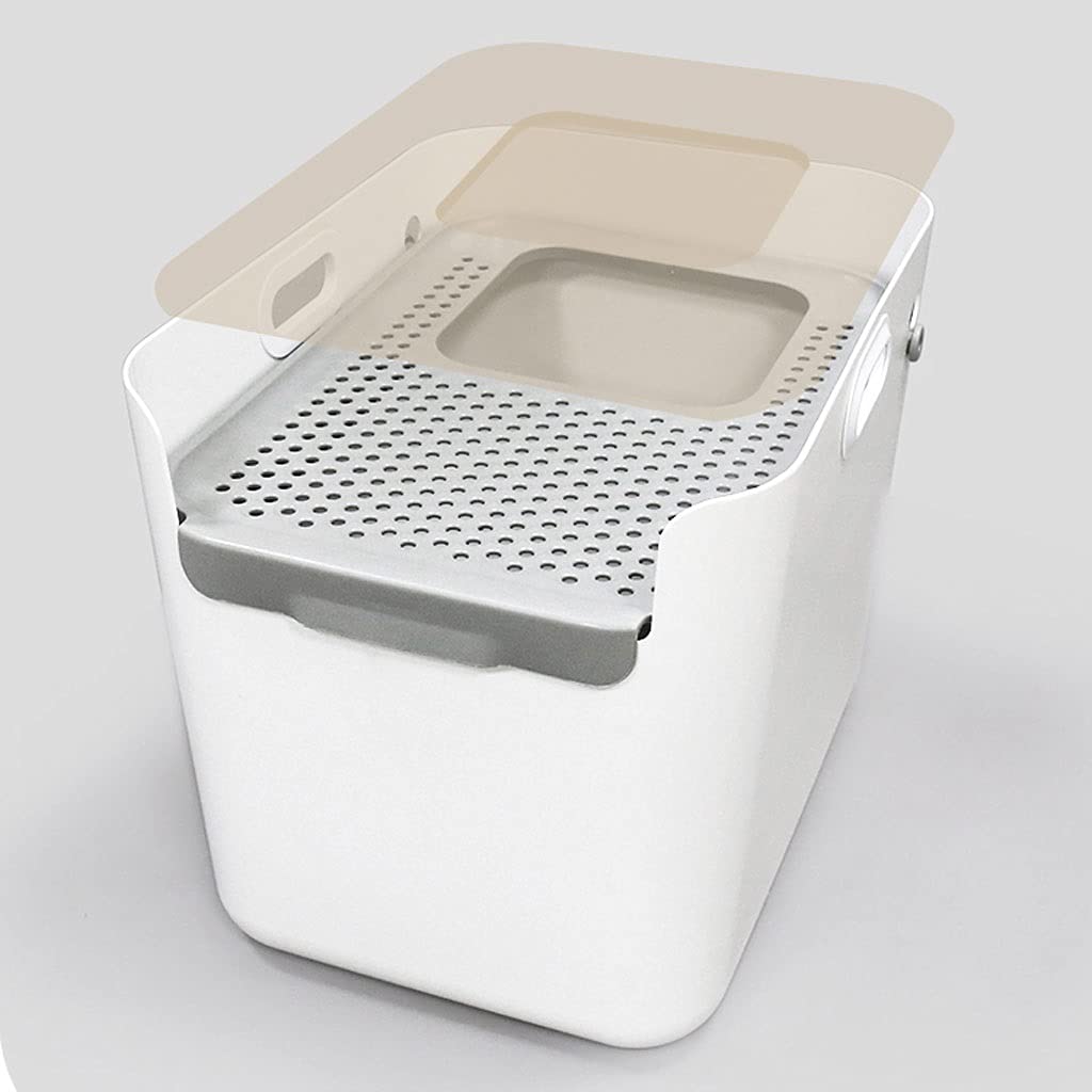 Cajas de Arena Clamshell Cable Capa Caja DE Lacker Super Grande Semi-COMPRESTORIO Space Top-INTERMENTE con EL Inicio DE ARENAJE con LA Pala Arenero ​Gatos (Color : Gray)