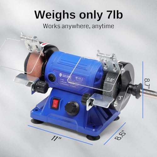 SainSmart Mini Bench Grinder and Polisher, 3-inch Table Grinder with Variable Speed, Jewelry Polisher Bench Buffer Machine for Polishing, Buffing, and Jewelry Making, 100 Accessories, 0-11000 RPM - Image 7