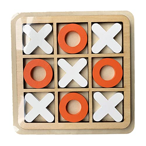 Wooden Noughts and Crosses Game - TicTac Toe Game, Travel Games, Board Games Competitive X O Blocks for Families, Kids Games