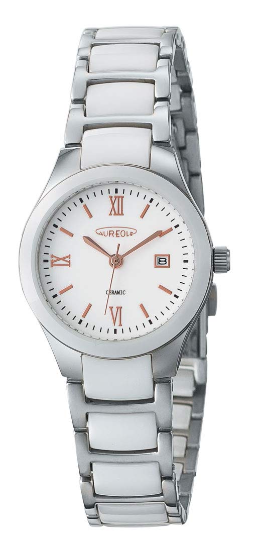オレオール(Aureole) レディース腕時計 ホワイト 縦3.4×横2.8×厚0.8cm オレオール AUREOLE SW-622L-03 ホワイト 腕時計 時計 ウォッチ