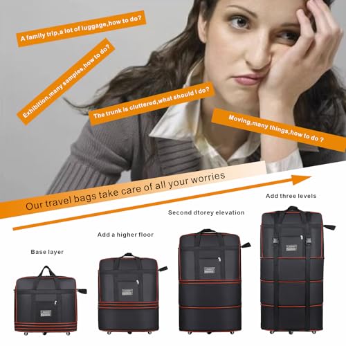 153L Expandable Rolling Foldable Duffel