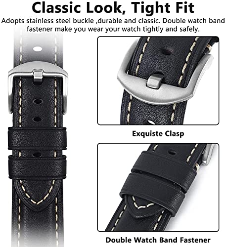 Image of HUAFIY Compatible for Apple Watch Bands 42mm 44mm45mm46mm 49mm 38mm 40mm41mm, Genuine Leather Band Strap for iWatch Series 11 /10 /9 /8,7,6,5,4,3,2,1, Ultra3 2 1