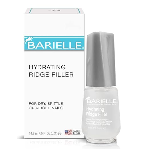 Barielle Hydrating Ridge Filler For Dry, Brittle, Ridged Nails & Nail Growth, Fill and Smooths Nail Ridges, Strengthening Base Coat 0.5 Ounce