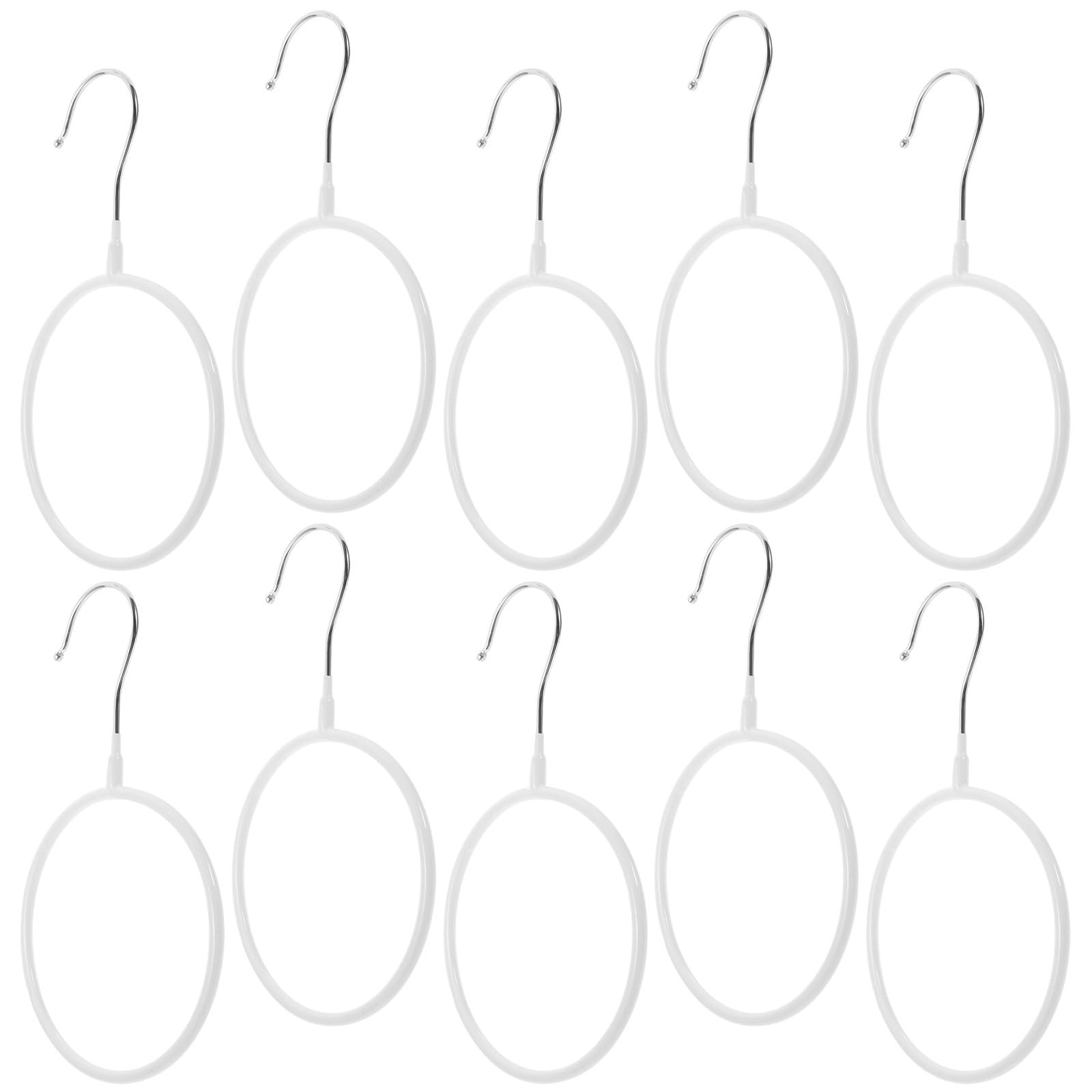 Cintres blancs gain de place pour foulards et cravates afin d'épurer le dressing de la chambre
