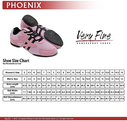 Very Fine Phoenix Unisex for Men and Women Pink Dance Sneakers for Teaching Practice Jazz Ballroom Latin Dance Exercise Womens M US 10 | Image 5