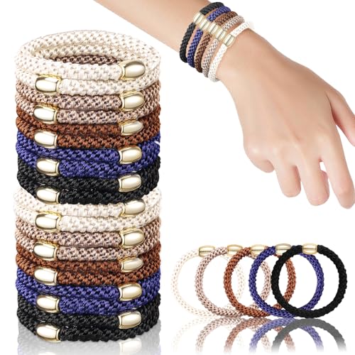 Image of Hair Ties No Damage - 20PCS Ponytail Holders - Elastic Hair Ties for Thick Hair - Braided Hair Bands for Women Girls's Hair - Classic Dinner