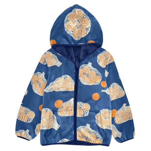 Fruits in Mesh Bag Girls Fleece Jacket Girls Fall Jacket Girls Zip Up Hoodie Girls Sherpa Jacket 2-10T