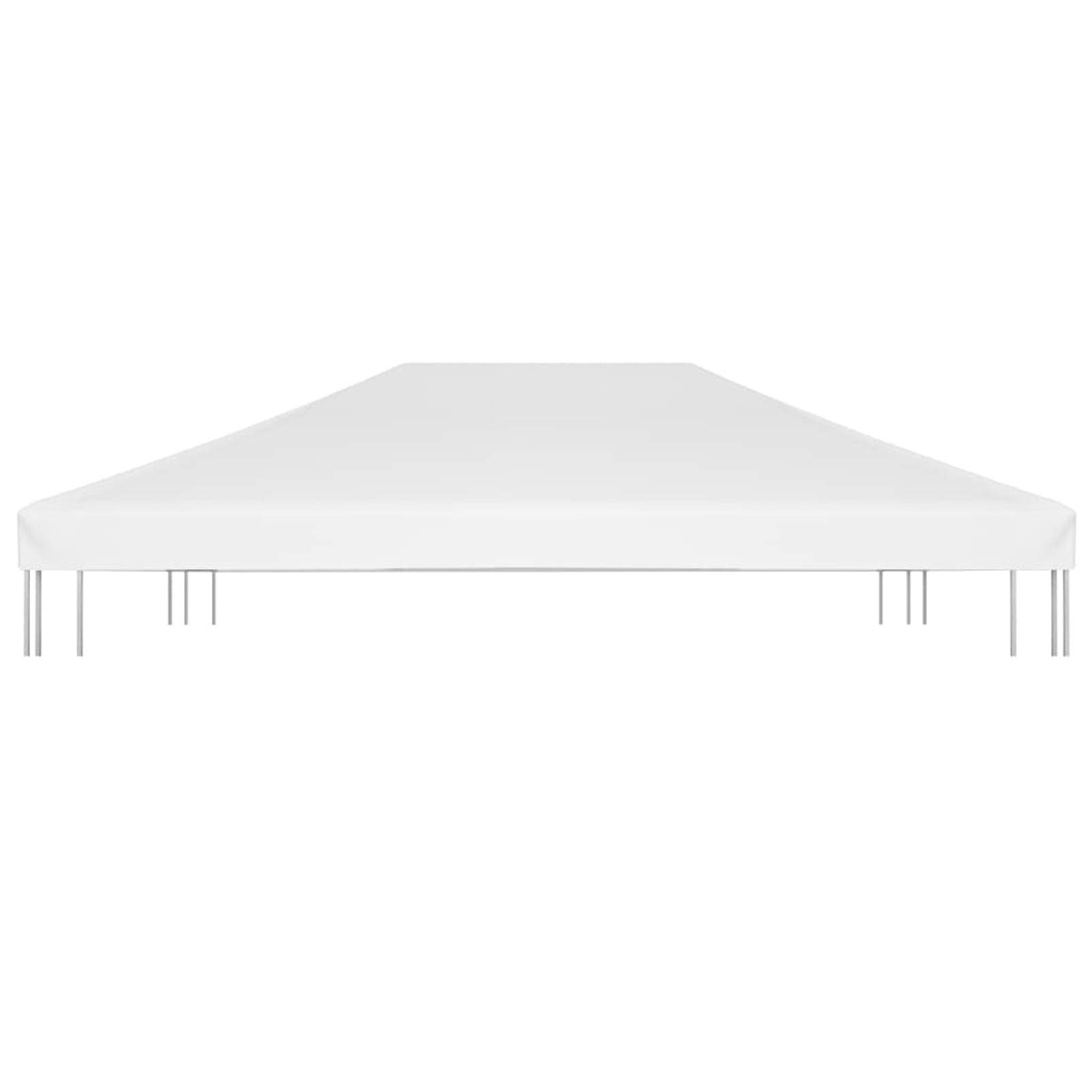 Toldo de Cenador para Exterior 4x3m Blanco - Protección Solar y Lluvia, Tela de Poliéster con PVC, Instalación Fácil con Cierres