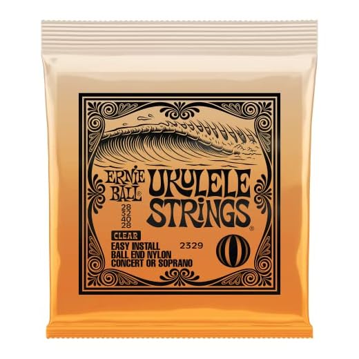 Ernie Ball - Cuerdas para ukelele concierto/soprano, nailon, transparentes