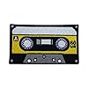 Gele 80 cassettepatch om op te strijken, muziek, vintage, retro, oldschool patches, strijkpatches, patches, patches…