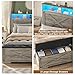 Hasuit Queen Size Bed Frame with Storage Ottoman, Farmhouse Bed Frame with Charging Station and Led Light, Headboard with Storage Rack, Metal Slats, No Noise Design, No Box Spring Needed,Oak Grey
