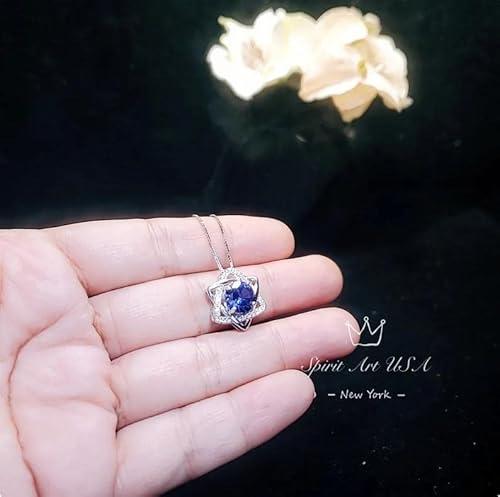 Spirit Art Usa 2 Ct Blue Sapphire Necklace thumb #5