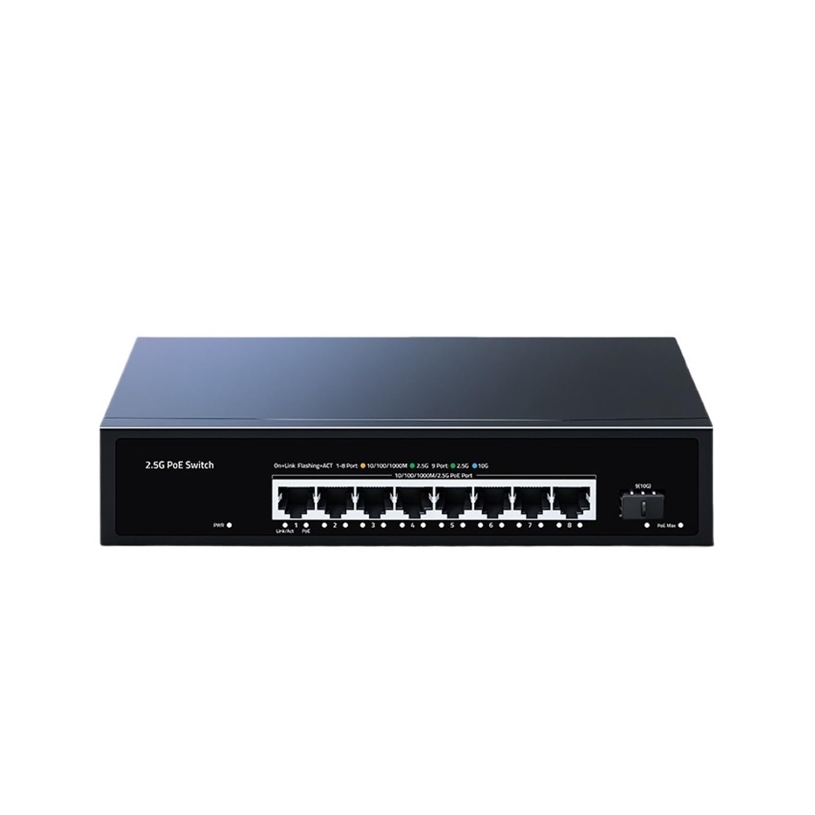 OSHZIKJII 2.5G P-O//E Switch 8 Port 2.5GBASE-T 10G s-f.p+ Slot 100W IEEE802.3af/at(A*U Plug)