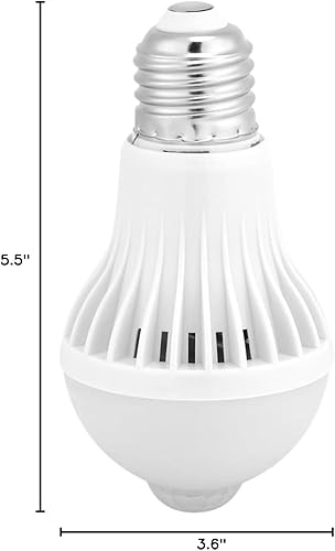 Miniatura 10 de Keenso Bombilla con sensor de movimiento E27 de 7 W, bombillas LED PIR con sensor infrarrojo inteligente, luz nocturna de encendido/apagado