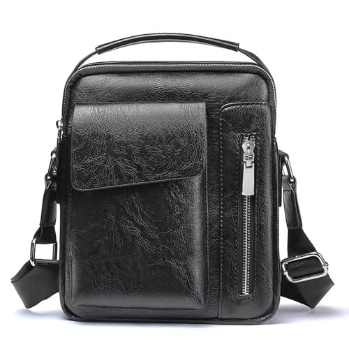 Sac à bandoulière élégant plusieurs poches en cuir PU pour hommes