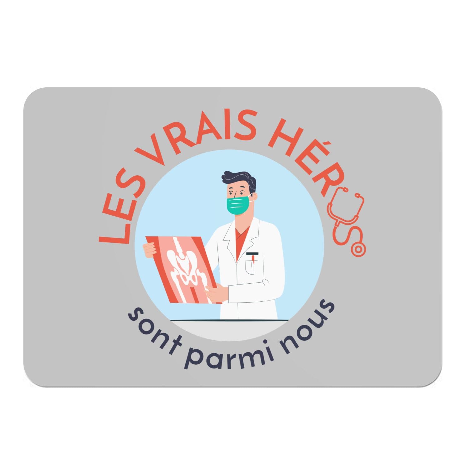 Sets de table gris en liège pour la pause café des radiologues