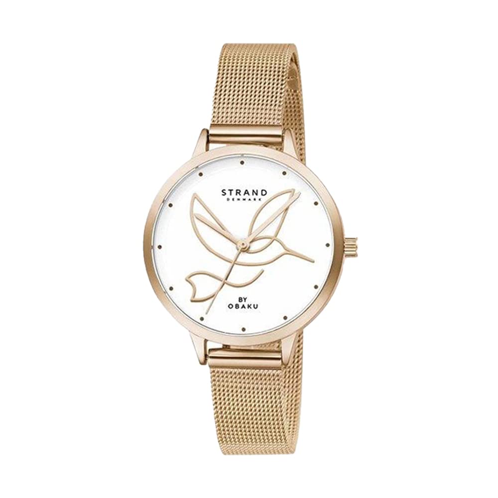 Strand By Obaku Hummi Rose Quartz Silver Round Dial Womens Watch - S720LXVWMV (B097HLMKHB) Amazon Price History, Amazon Price Tracker