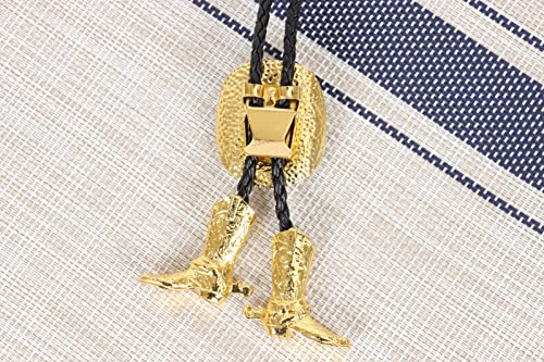 Image of Bolo Ties for Men Western - 3D Cowboy Hat Design With Vintage Boots, Western Bolotie Bola Tie