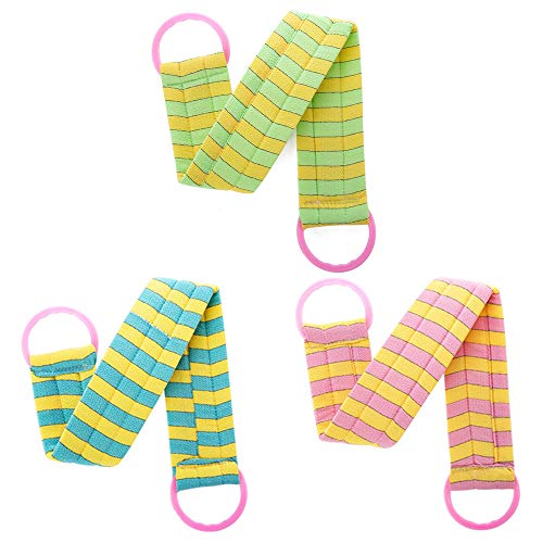 Kaxich 3pcs Rückenscrubber Luffaschwamm Zurück Scrubber Rückenbürste Rückengurt Massagegurt Rückenschwamm für Dusche Cover