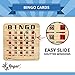 Regal Bingo Bulk Bingo Cards with Sliding Windows - Reusable Bingo Game Cards for Adults Large Group - 100 Pack, Woodgrain