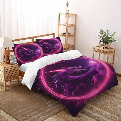 Housse de couette Wild Animals Super King 260x220cm Purple Dragon avec 2 taies - 2