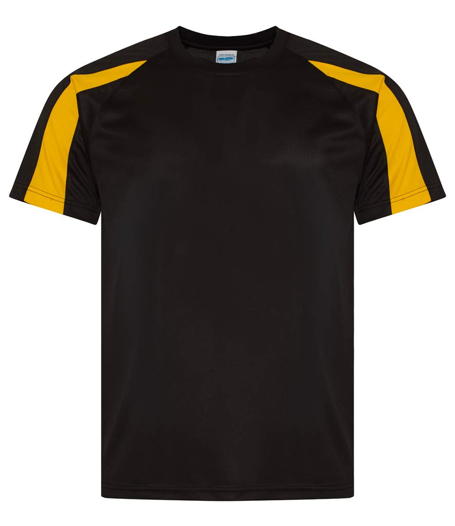AWDis Cool Contrast Wicking T-Shirt Jet Black/Gold L