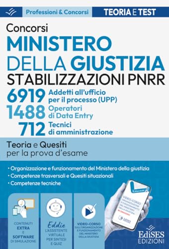 Concorsi riservati Ministero della Giustizia Stabilizzazioni PNRR: Teoria e test per tutte le prove