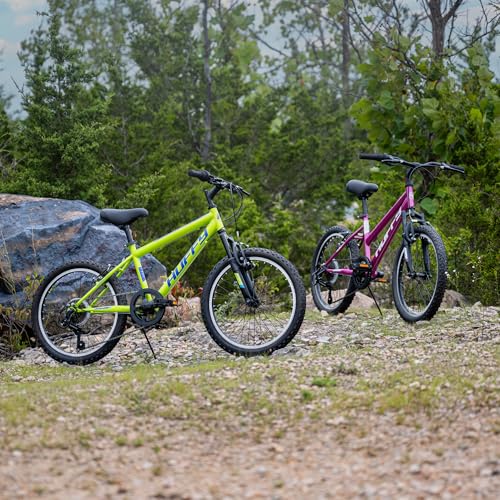 Huffy Stone Mountain Hardtail Mountain Bike for Boys/Girls/Men/Women, 20"/24"/26" Sizes, 6 or 21 Speed Shimano Twist Shifting, Front or Dual Suspension, Comfort Saddle, Sleek Colors