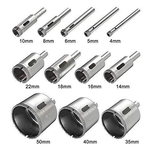 Drill Bits 12 Pcs Drill Bits Glass Tile Hole Saw Bit Set miniatura 3