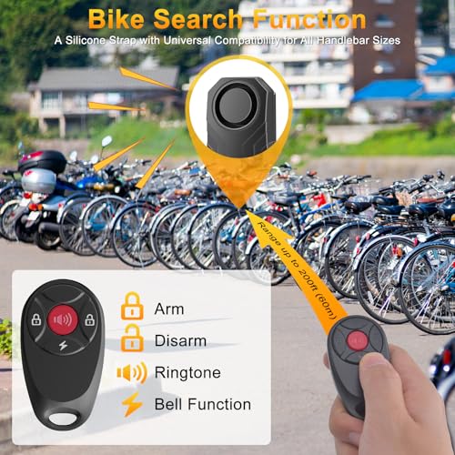 image for KCMYTONER 113dB Bike Alarm, Anti Theft Bike Alarm with Remote, Electri