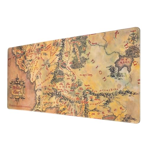 Alfombrilla de ratón XXL El Señor de los Anillos - Alfombrilla de Escritorio: El Señor de los Anillos Regalos Merchandising (Mouse Pad) Protector Escritorio : Impermeable y Antideslizante (80X35 cm)