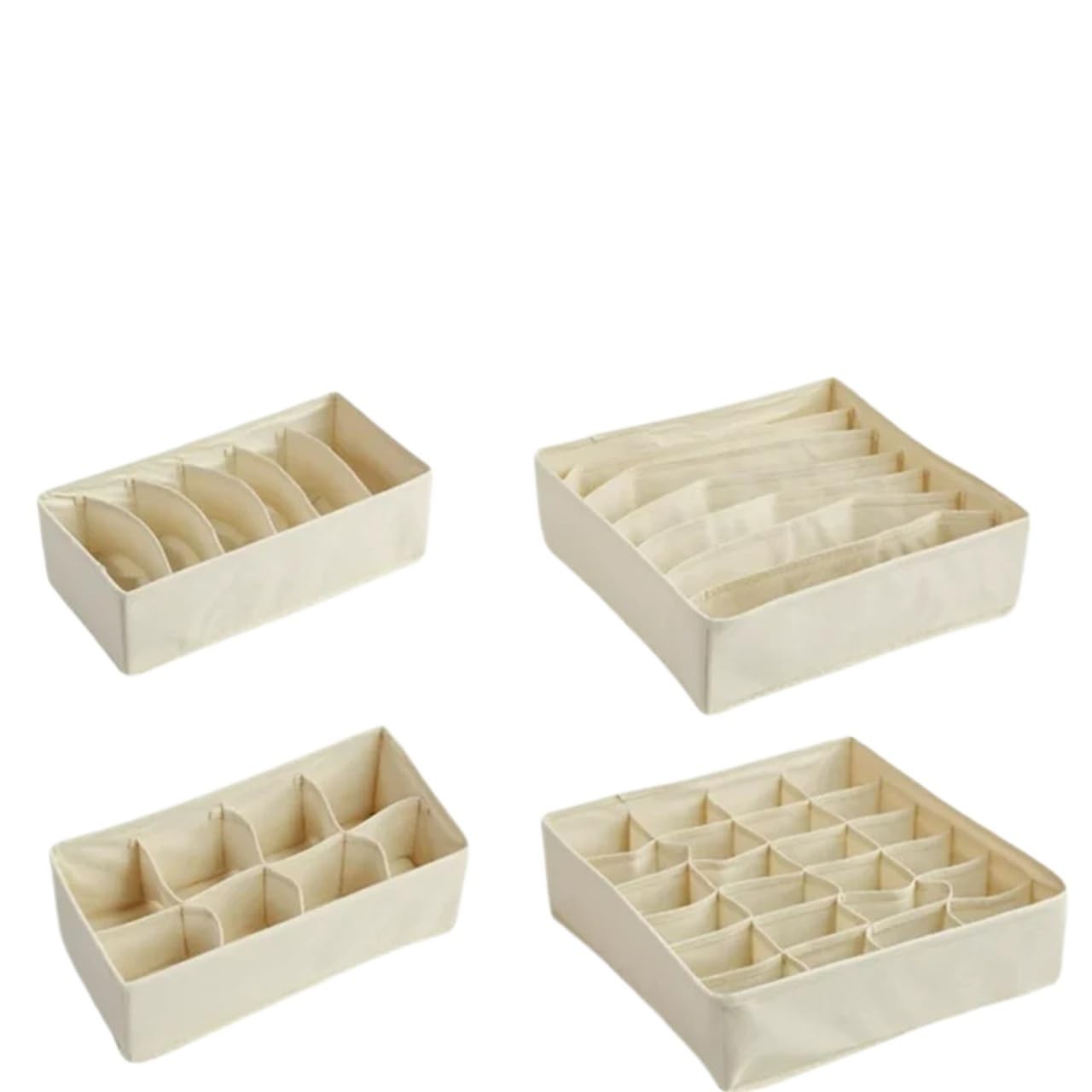 MKLHAVB Drawer Underwear Storage Organizer Socks And Bra Pants Box Cabinet For Clothes Ties Wardrobe(Yellow-mix-4pcs)