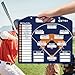 2025Newest 47PCS Blue Baseball Coach Clipboard, Baseball Lineup Board for Dugout Softball，Dry Erase Coach Lineup Board with Strong Clips 30 Lineup Cards,10 Player Number，2P Marker/Buckle/Clip(Blue)